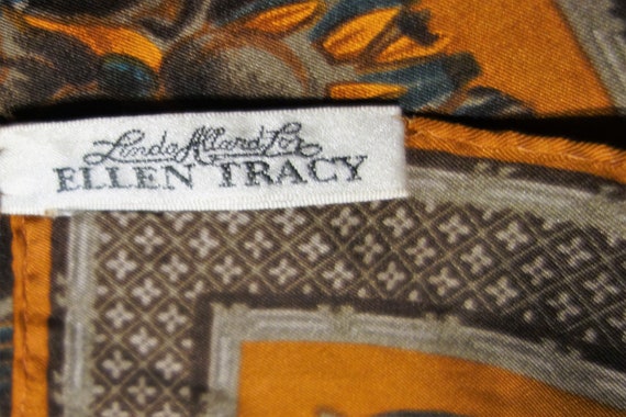 ELLEN TRACY Silk Scarf - Shimmery Orange! Vintage - image 6