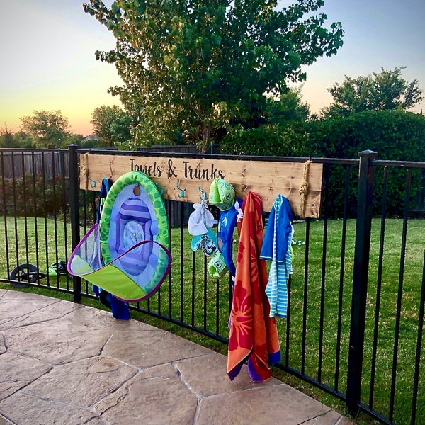 Cedar Pool Swimsuit and Towel Rack