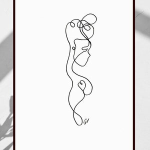 Printable Art, One Line Drawing feel, Minimalist Sketch - Etsy