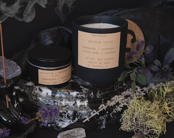 LAVENDER MENACE / 10 oz. soy candle / lavender, clary sage, woodsmoke, leather, allspice / 50 hrs. / handmade