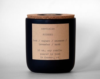 FOUGERE / 10 oz. soy candle / fern, oakmoss, lavender, lily of the valley / 50 hrs. / handmade