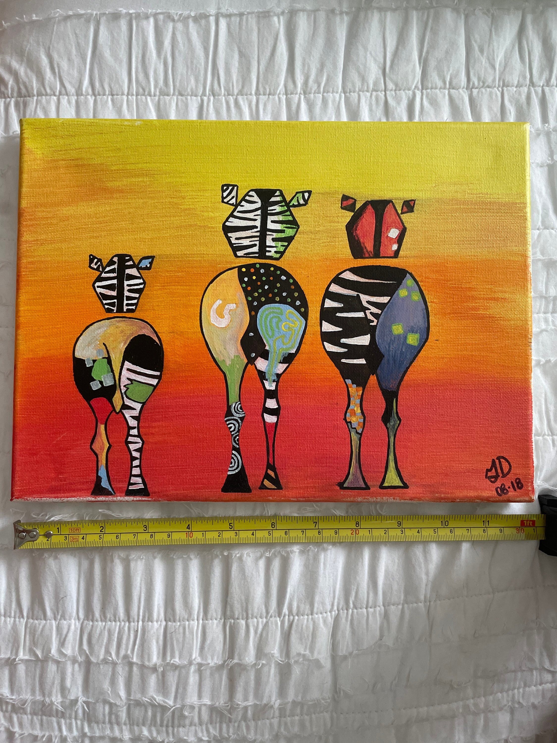 Zebra Canvas Painting Etsy