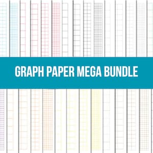 Graph Paper Printable, Printable Grid Paper, 60 Pages Graph Grid Printable Papers, Printable Graph Paper