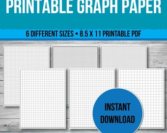 Printable Graph Paper: 6 Grid Sizes, 8.5x11