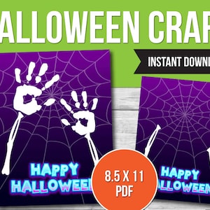 Printable Halloween Handprint Art for Kids, Toddler, Baby Activity
