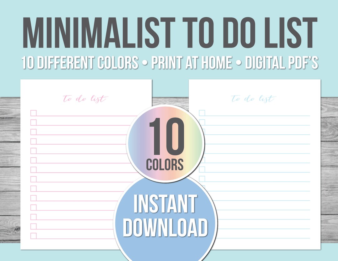 Checklist To Do Task List.pdf Printable to Do List PDF – Daily Checklist, Minimalist Task Planner ...