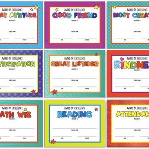 Classroom Printable Awards End of Year Awards for Kids - Etsy