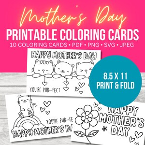 Tarjeta imprimible para el Día de la Madre, tarjetas para colorear, Día de la Madre, tarjeta para mamá, tarjeta para colorear, colorea la tuya, PDF imprimible
