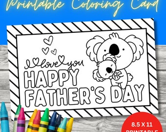 Biglietto da colorare stampabile per la festa del papà, attività fai da te (PDF)
