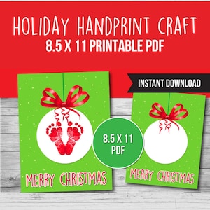Christmas Handprint Art Craft, Christmas Activity Keepsake Craft, Toddler Kids Baby Printable PDF