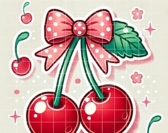 Cherry Clipart Bundle: Cherry SVG, Cherry PNG,  for Wall Art, Prints & DIY Projects