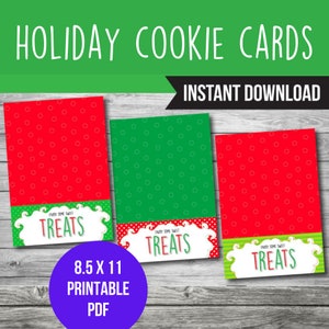 Christmas Cookie Cards: Holiday Treat Tags (Printable PDF)
