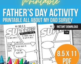Father's Day Card: All About My Dad Printable Activity (PDF)
