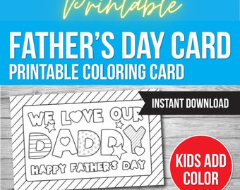 Biglietto da colorare per la festa del papà: regalo stampabile per bambini, lavoretto da fare in classe