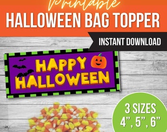 Halloween Candy Bag Topper: Geburtstagsgeschenk zum Ausdrucken