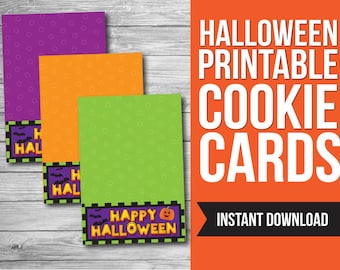 Tarjetas de galletas de Halloween: Etiquetas imprimibles (PDF)