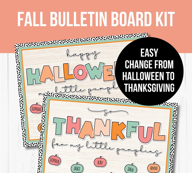 Halloween Bulletin Board Kit, Printable Classroom Door Decor, Easy ...