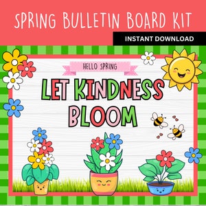 Spring Bulletin Board Kit | Spring Bulletin Boards | Kindness Bulletin Board | Bulletin Board Decor