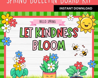 Kit de babillard Spring Kindness : décoration de classe imprimable (PDF)