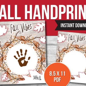 Fall Handprint Craft Activity: Kids Printable (PDF Download)