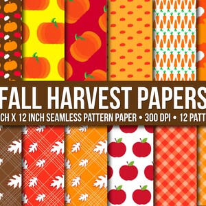 Fall Scrapbook Paper, Printable Paper, Fall Junk Journal Paper, Digital Paper, Printable Planner, Fall Clipart Bundle