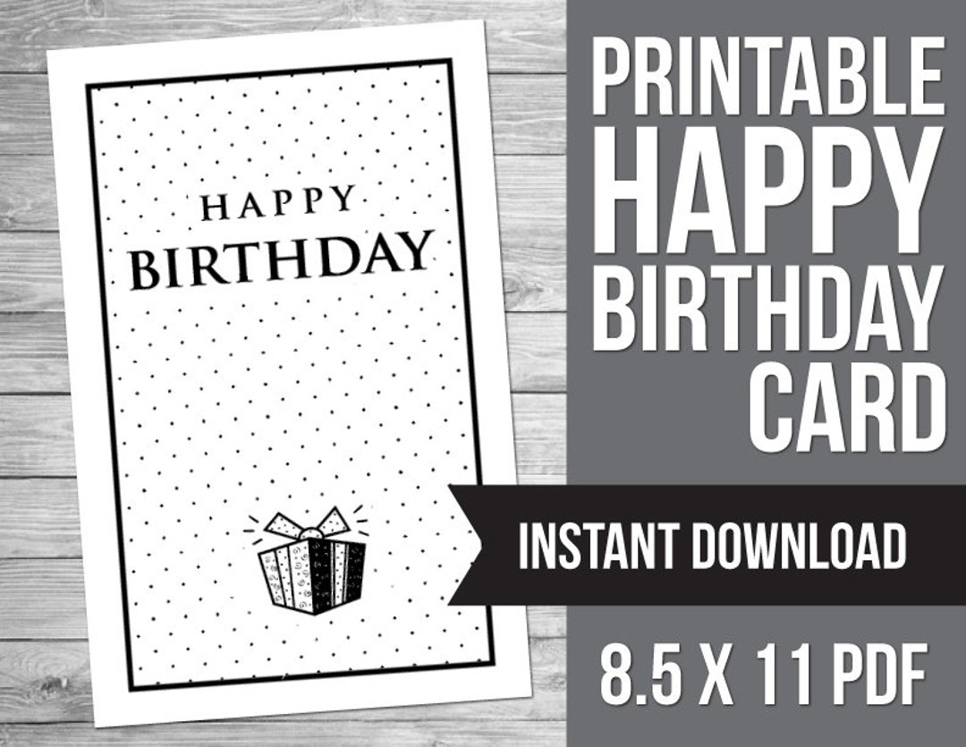 Birthday Printable Card, Black & White Card, Digital Download, Business Bday Card Printable PDF - Etsy birthday-printable-card-black-white-card-digital-download-business-bday-card-printable-pdf-etsy