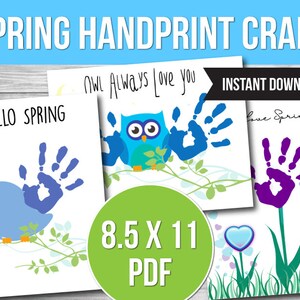 Spring Handprint Activity, Printable Keepsake Art, Spring Classroom Craft Gift, Classroom Activity, Daycare Activity