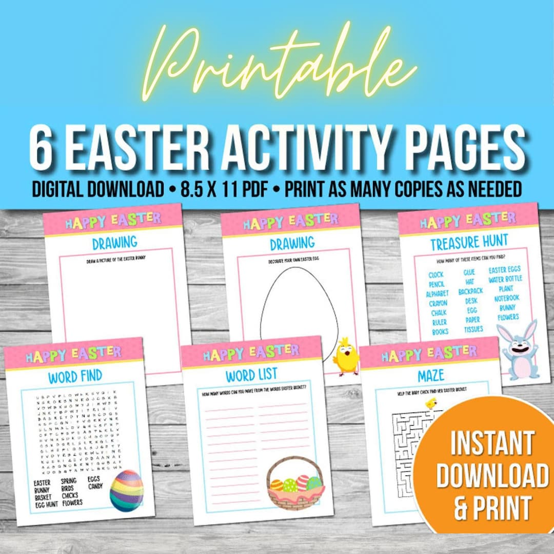 Printable Easter Activity Bundle: Games, Coloring, Crafts (PDF) - Etsy