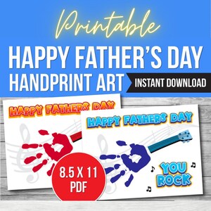 Fathers Day Handprint Art, My Dad Rocks, Fathers Day Craft, Fathers Day Activity, Dad Rocks Fathers Day Art