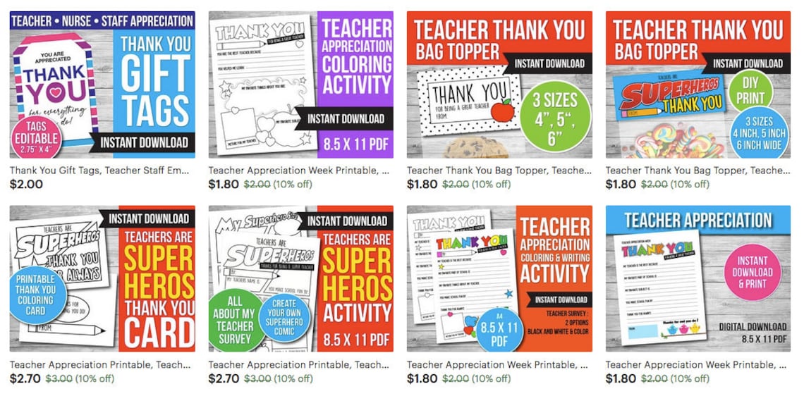 Teacher Appreciation Week Printable Coloring Card Teacher | Etsy