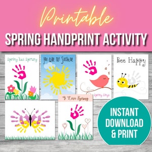 Spring Handprint Activity Craft Printable PDF, Spring  Classroom Activity, Daycare Preschool Kindergarten