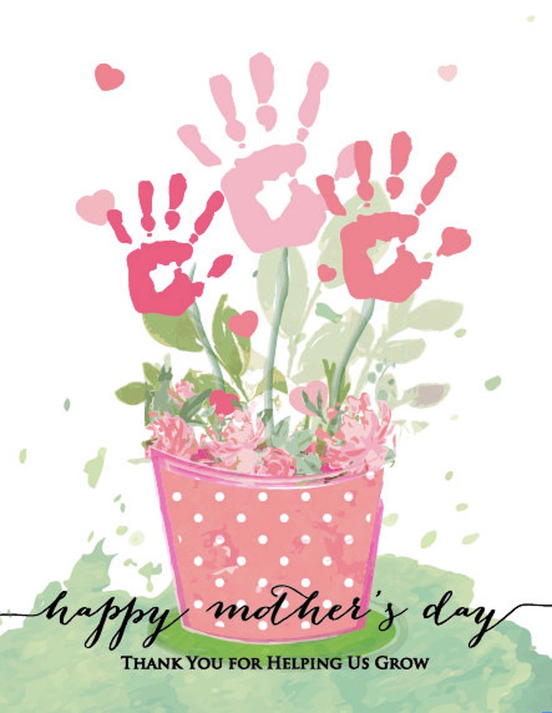 Mother's Day Handprint Art Handprint Art Craft Mom Etsy