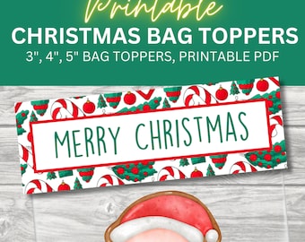 Christmas PYO Bag Topper, Treat Bag Toppers, Paint Your Own Cookie Christmas Bag Topper, Holiday Bag Topper, Christmas Cookie Tag