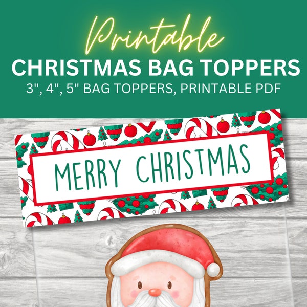 Christmas PYO Bag Topper, Treat Bag Topper, Paint Your Own Cookie Christmas Bag Topper, Holiday Bag Topper, Christmas Cookie Tag