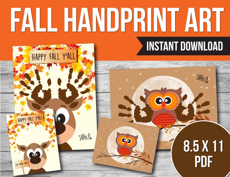 Fall Handprint Art Preschool Craft for Kids, Toddler Art Activity ...