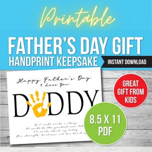 Father&#39;s Day Handprint Poem Craft: DIY Keepsake Card (PDF)
