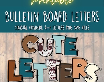 Coastal Cowgirl Bulletin Board Letters: Bold Doodles (PNG SVG), Doodle Letters
