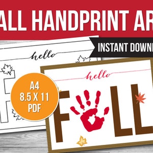 Fall Handprint Art: Kids Activity, Keepsake Gift (Digital Download)