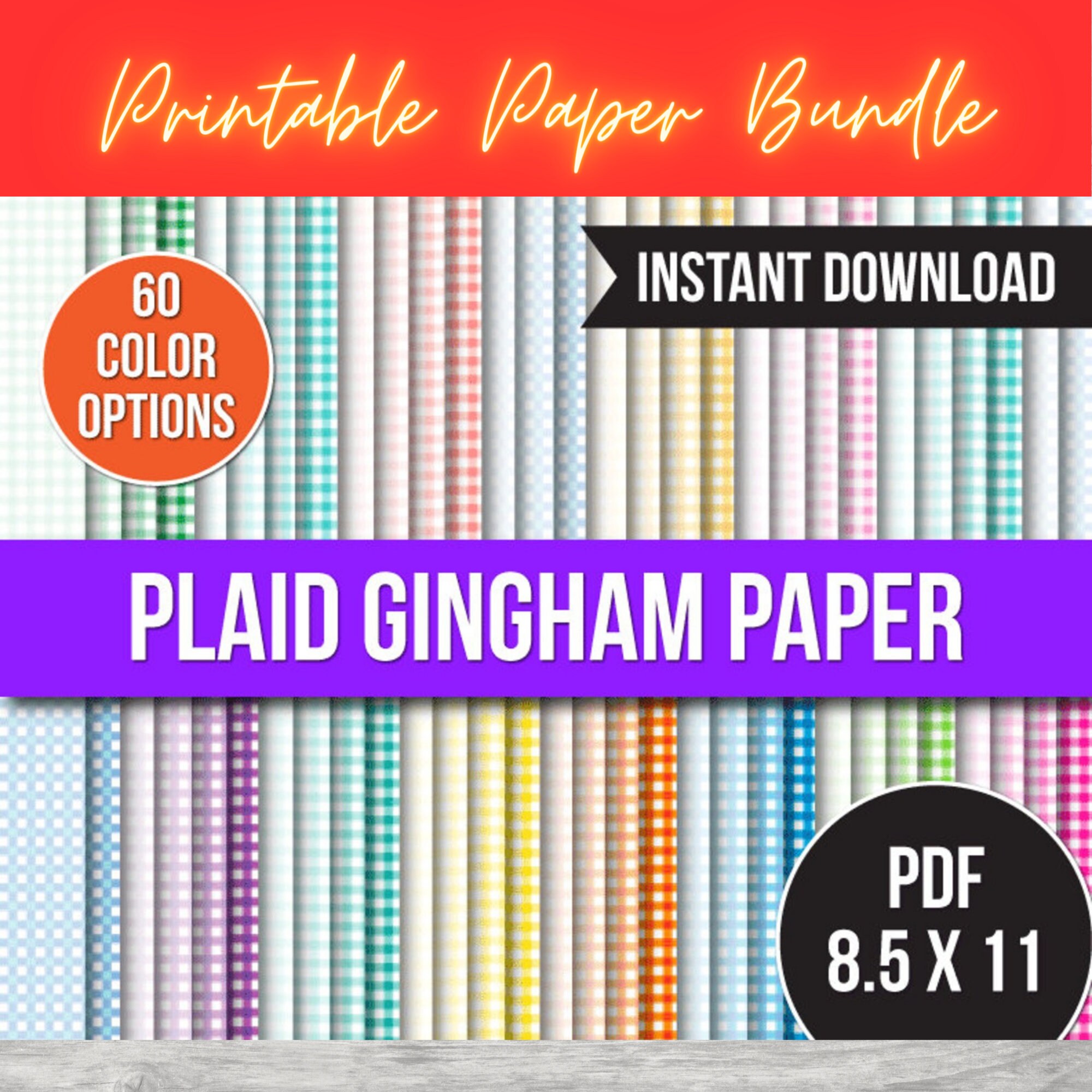Gingham Pattern, Digital Line Paper, Printable Paper, Gingham Paper, Graph Paper, Grid Paper, Printable PDF