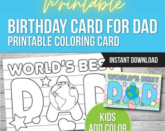 Happy Birthday Dad Coloring Page | Fun Birthday Activity for Kids and ...