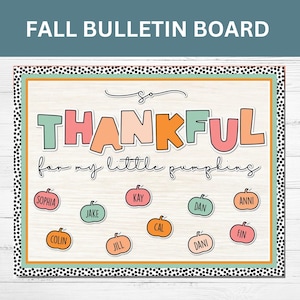 Fall Pumpkins Bulletin Board Kit, Classroom Door Decor, Easy Autumn Classroom Decorations, Thanksgiving
