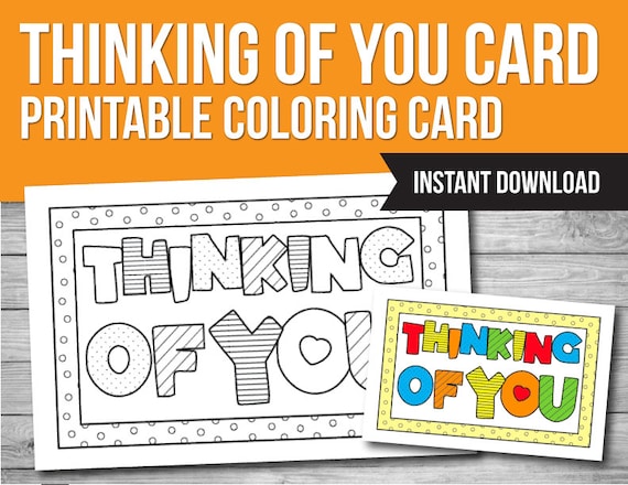 Thinking of You Printable Coloring Card Printable Sympathy - Etsy