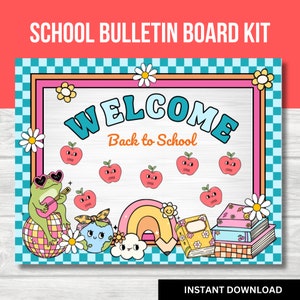 Welcome Back to School Bulletin Board Kit, Welcome Bulletin Board Classroom Decor Printable, Cute Bulletin Board