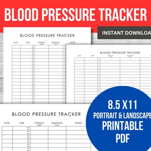 Bp Tracking Cards.pdf Blood Pressure Log Printable – Editable PDF Tracker, , Medical Health ...