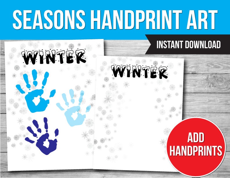 4 Seasons Handprint Art: Kids DIY Craft (PDF) - Etsy