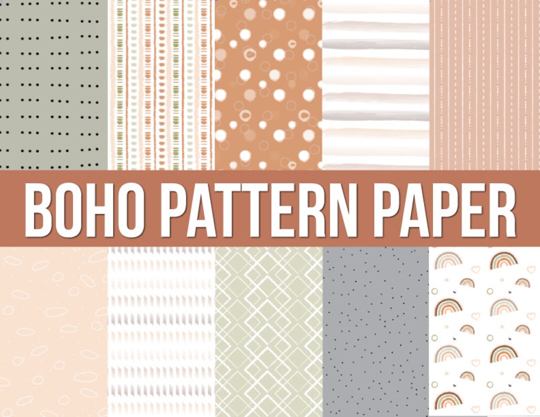 Patterned Craft Paper Boho Boho Printable Paper: Seamless Patterns for Scrapbooking (PDF) - Etsy
