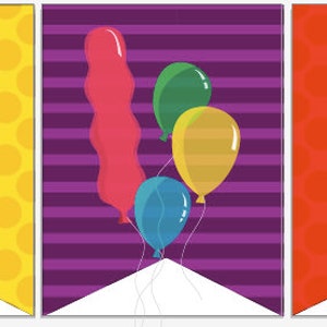 Happy Birthday Banner, Printable Birthday Banner, Instant Birthday ...