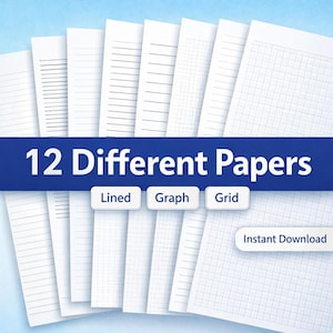 製本用印刷可能な罫線紙、ジャーナルライティングページバンドルPDF、ノートブック挿入物のダウンロード