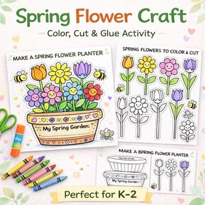Spring Flower Pot Craft Activity for Kids (Digital Download)