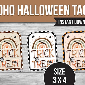 Halloween Gift Tags | Printable Trick or Treat Tags | Cute & Spooky Favor Tags | DIY Halloween Tags | Instant Download